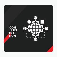 Red and Black Creative presentation Background for Function. instruction. logic. operation. meeting Glyph Icon vector