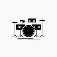 drum. drums. instrument. kit. musical Glyph Icon. Vector isolated illustration