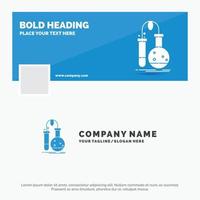 Blue Business Logo Template for Testing. Chemistry. flask. lab. science. Facebook Timeline Banner Design. vector web banner background illustration