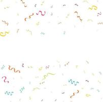 Colorful Confetti. Vector Festive Illustration of Falling Shiny Confetti Isolated on Transparent White Background. Holiday Decorative Tinsel Element for Design