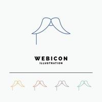 moustache. Hipster. movember. male. men 5 Color Line Web Icon Template isolated on white. Vector illustration