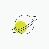 planet. space. moon. flag. mars Line Icon vector