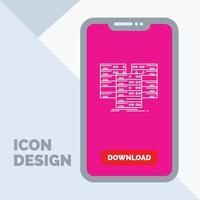 Center. centre. data. database. server Line Icon in Mobile for Download Page vector