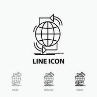 Connectivity. global. internet. network. web Icon in Thin. Regular and Bold Line Style. Vector illustration