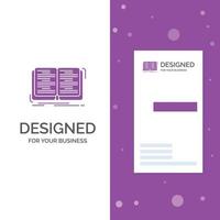 Business Logo for book. education. lesson. study. Vertical Purple Business .Visiting Card template. Creative background vector illustration