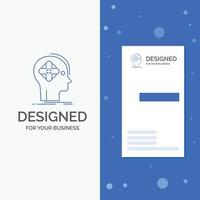 Business Logo for Advanced. cyber. future. human. mind. Vertical Blue Business .Visiting Card template vector