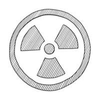 VECTOR BLACK AND WHITE CONTOUR ILLUSTRATION OF THE RADIATION ICON