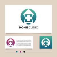 Creative vector home clinic logo design vector. Medical house care symbol and icon