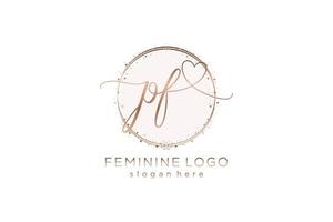 Initial PR handwriting logo with circle template vector logo of initial wedding, fashion, floral and botanical with creative template.