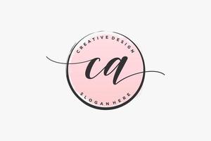 Initial CA handwriting logo with circle template vector signature, wedding, fashion, floral and botanical with creative template.