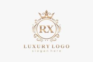 plantilla de logotipo de lujo real de letra rx inicial en arte vectorial para restaurante, realeza, boutique, cafetería, hotel, heráldica, joyería, moda y otras ilustraciones vectoriales. vector