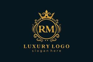 Rm Logo Monogram Isolated Shield Crown Stock Vector (Royalty Free)  1748704871