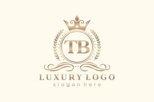 Initial TB Letter Royal Luxury Logo template in vector art for Restaurant, Royalty, Boutique, Cafe, Hotel, Heraldic, Jewelry, Fashion and other vector illustration.