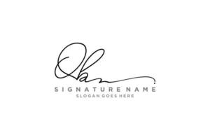 Initial QB Letter Signature Logo Template elegant design logo Sign Symbol template vector icon