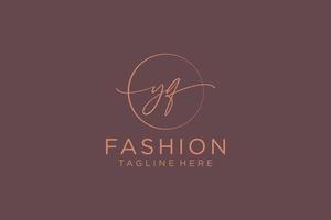 initial YQ Feminine logo beauty monogram and elegant logo design, handwriting logo of initial signature, wedding, fashion, floral and botanical with creative template. vector