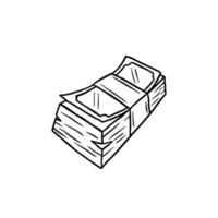 stack of money doodle hand drawn, sketch style illustration icon vector