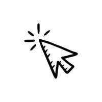 arrow cursor click point doodle vector