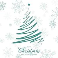 Christmas tree illustration for christmas greeting card vector