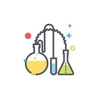 vector illustration of flat laboratory icon and measuring cup.