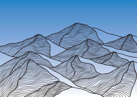 Japanese background with line wave pattern vector. Abstract template with geometric pattern. Mountain layout design in oriental style.