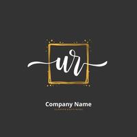 UR Initial handwriting and signature logo design with circle. Beautiful design handwritten logo for fashion, team, wedding, luxury logo. vector