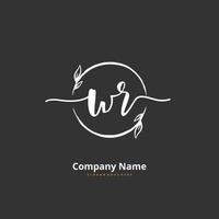 WR Initial handwriting and signature logo design with circle. Beautiful design handwritten logo for fashion, team, wedding, luxury logo. vector