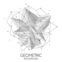 Polygonal abstract futuristic template, low poly sign on white background. Vector lines, dots and triangle shapes, connecting network, digital molecules technology, connection structure.