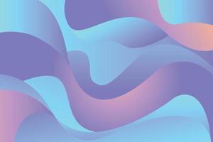 Abstract holographic liquid gradient wavy shapes background. Purple and blue gradient layered waves backdrop illustration vector