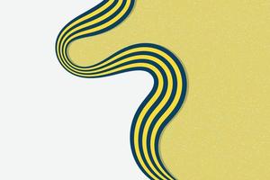 Black and yellow wavy lines on white and mustard color background with noise texture overlay vector