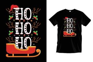 Ho Ho Ho. Diseño gráfico de camisetas navideñas. vector