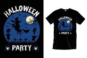 Halloween Party. Modern funny Halloween costume t shirt graphic. vector