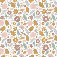 Trendy seamless floral ditsy pattern. Fabric design with simple flowers. Vector repeated pattern for fabric, wallpaper or wrap paper