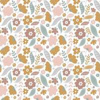 Trendy seamless floral ditsy pattern. Fabric design with simple flowers. Vector repeated pattern for fabric, wallpaper or wrap paper