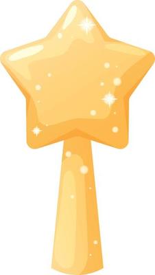 Gold star on Christmas tree. Tip of star on Christmas tree