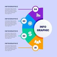 visualización de datos comerciales. diagrama del proceso. elementos abstractos de gráfico, diagrama con pasos, opciones, partes o procesos. plantilla de negocio vectorial para presentación. concepto creativo para infografía. vector