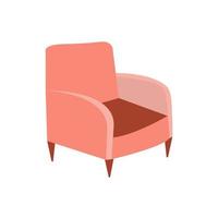 Ilustración de vector de sillón retro. sillón de diseño dibujado a mano aislado