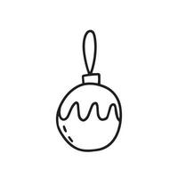 Doodle Christmas ball vector illustration. Hand drawn Christmas tree decor