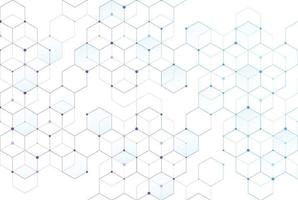 Abstract hexagonal molecular structures in technology background and science style. Medical design. Vector illustration