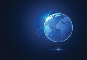 Global network connection. World map point and line composition concept of global business. Vector Illustration