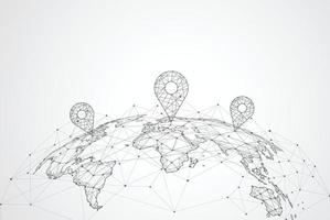 Global network connection. World map point and line composition concept of global business. Vector Illustration