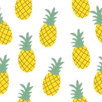 Seamless pattern of pineapple on white background vector