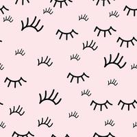 Seamless pattern of eyelashes on a pink background vector