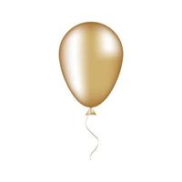 Airy realistic golden balloon with highlights. Vector illustration for card, party, design, flyer, poster, decor banner