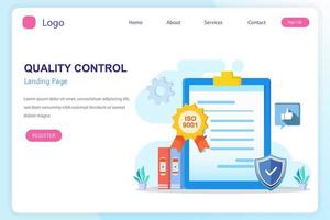 control de calidad vectorial con concepto iso 9001. vector