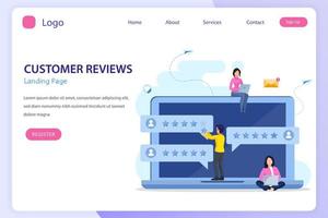 Customer reviews concept. online reviews, experience or feedback, star rating, notifications vector