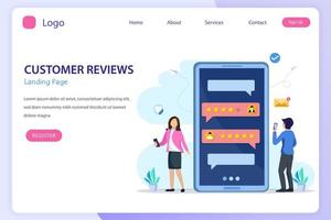 Customer reviews concept. online reviews, experience or feedback, star rating, notifications vector