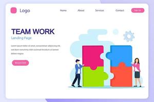 Teamwork collaboration winning Vector Illustration. Flat vector template Style Suitable for Web Landing Page, Background.