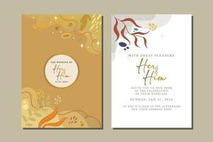 beautiful flowers wedding invitation card vector