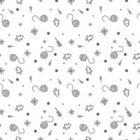 Hand drawn winter seamless vector pattern.