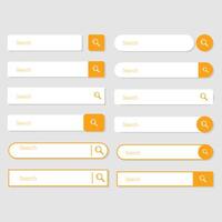 Search bar concept design template. navigation form set for ui and web site. vector